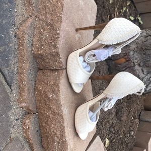 Weaved, wicker style stilettos